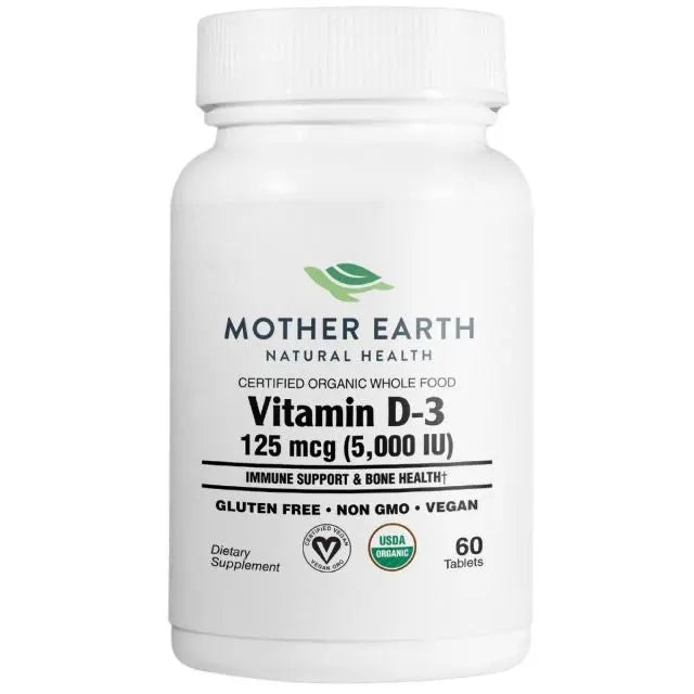 Mother Earth Supplements Organic Whole Food Vitamin D3 125mcg, 5000iu - Tablets My Store