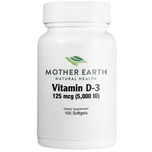 Mother Earth Supplements Vitamin D3 125mcg, 5000iu - Softgels My Store