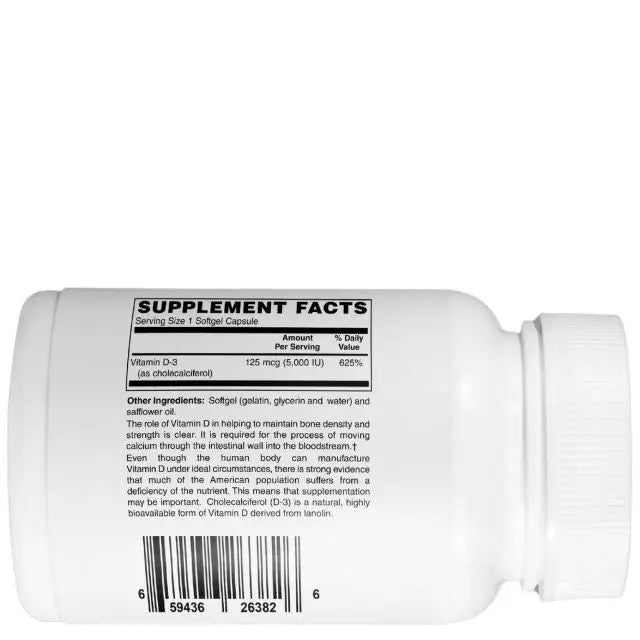 Mother Earth Supplements Vitamin D3 125mcg, 5000iu - Softgels My Store