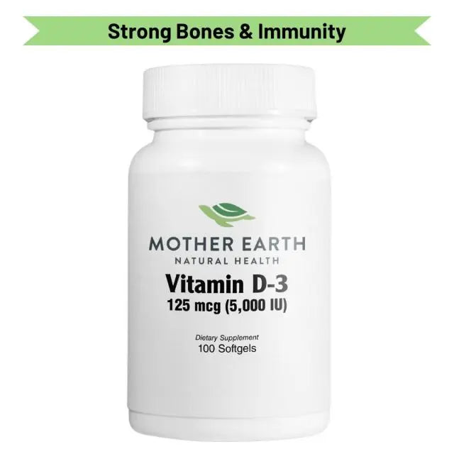 Mother Earth Supplements Vitamin D3 125mcg, 5000iu - Softgels My Store