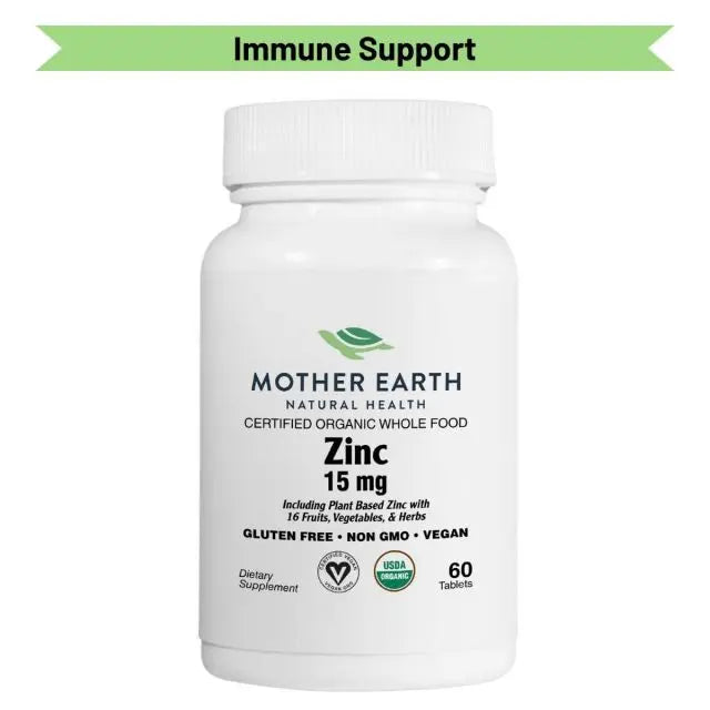 Mother Earth Supplements Organic Whole Food Zinc 15mg - Tablets My Store
