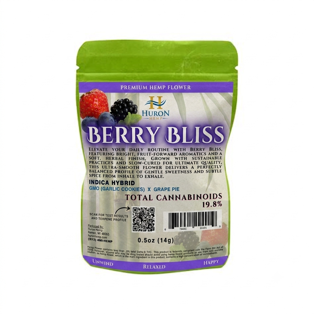 Huron Hemp™ - CBD Flower - Indica - Berry Bliss - 14g