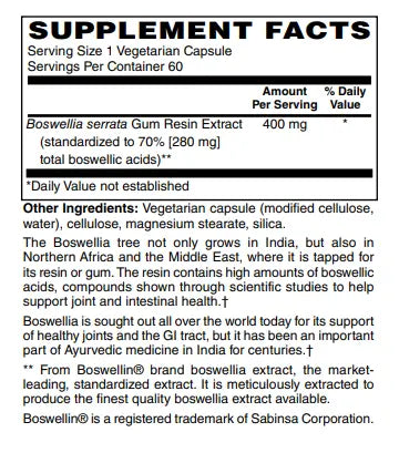 Mother Earth Supplements Boswellia Extract - Capsules My Store