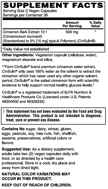 Mother Earth Supplements Cinnamon Extract 500mg - Capsules