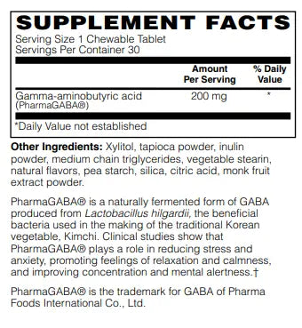 Mother Earth Supplements Gaba 200mg - Chewable Tablets My Store