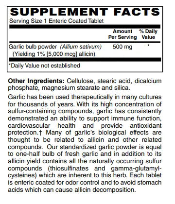 Mother Earth Supplements Garlic 500mg - Tablets My Store