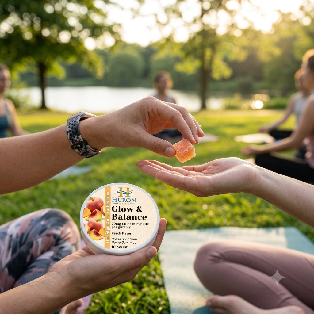 Huron Hemp™ Signature Collection - Glow & Balance Broad Spectrum CBD : CBC Gummies 10ct