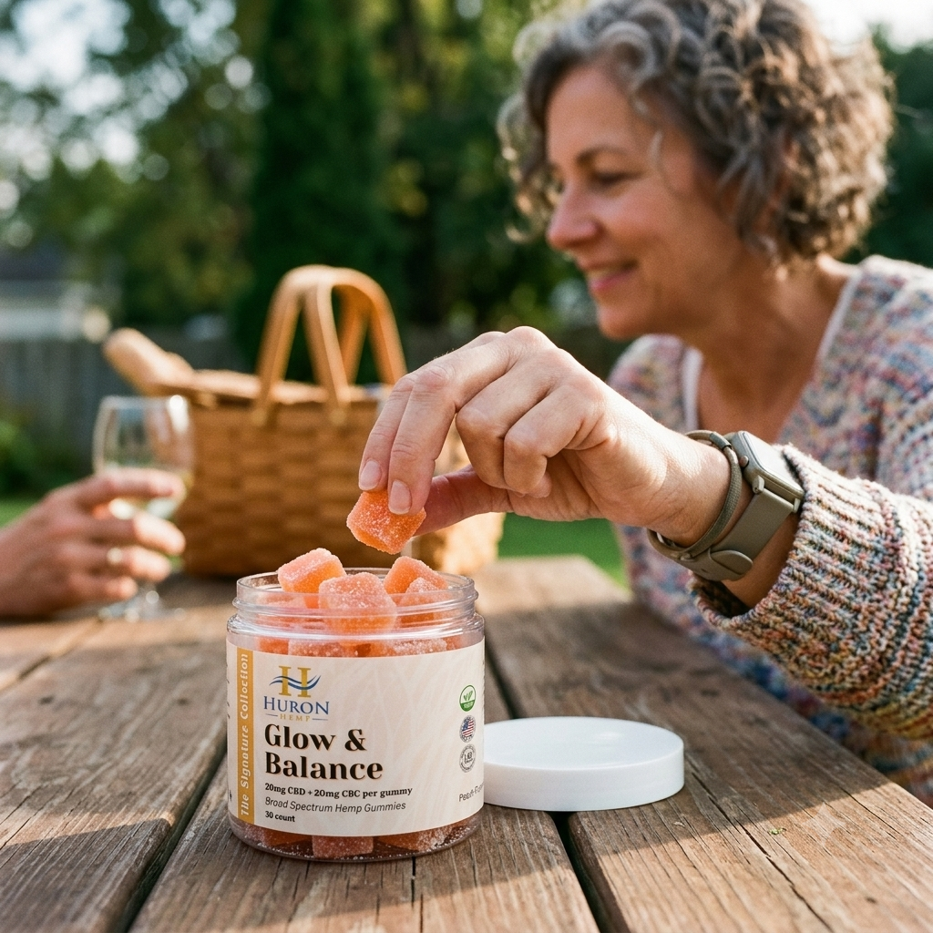 Huron Hemp™ Signature Collection - Glow & Balance Broad Spectrum CBD : CBC Gummies 30ct