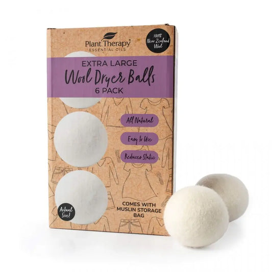 Plant Therapy Wool Dryer Balls – 6-Pack – 100% New Zealand Wool Mother Earth Natural Health