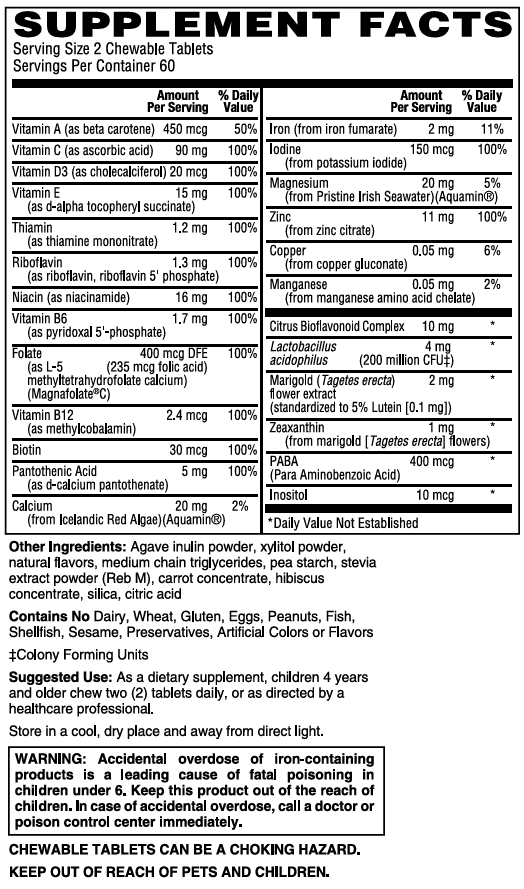 Mother Earth KIDS Kid's Multi with Acidophilus- Chewable Grape Tablets