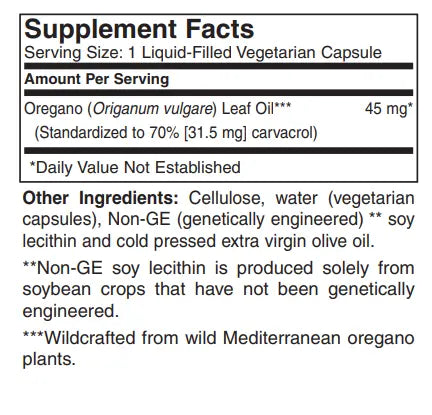 Mother Earth Supplements Oregano Oil 45mg - Capsules My Store