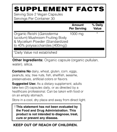 CruCare Functional Mushrooms - Organic Reishi Capsules