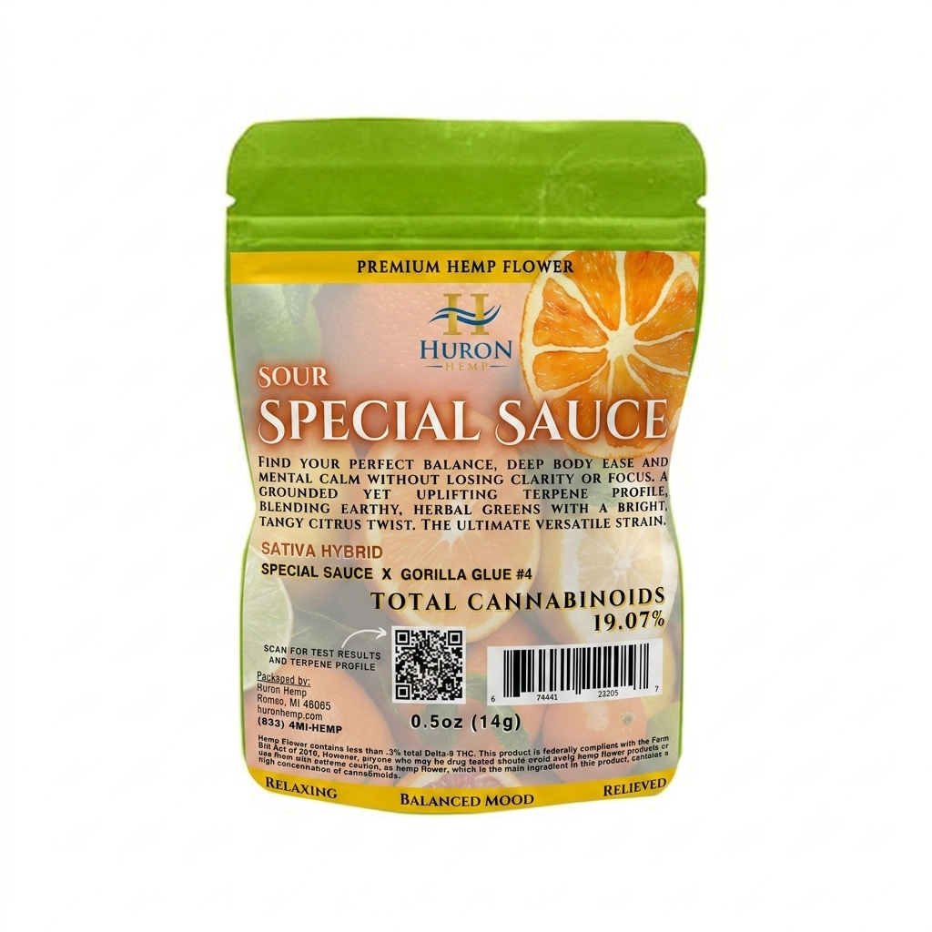 Huron Hemp™ - CBD Flower - Sativa - Sour Special Sauce - 14g