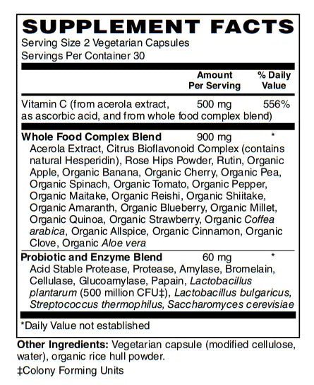 Mother Earth Supplements Whole Food Vitamin C 500mg - Capsules My Store