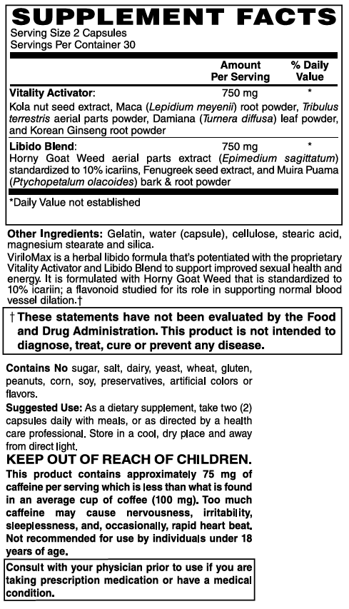 Mother Earth Supplements Virilomax - Capsules