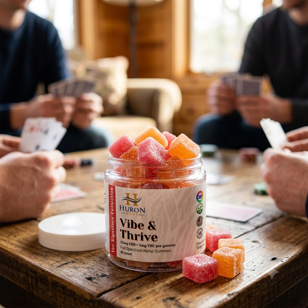 Huron Hemp™ Signature Collection - Vibe & Thrive - 5:1 Full Spectrum Gummies 30ct