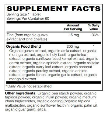 Mother Earth Supplements Organic Whole Food Zinc 15mg - Tablets My Store