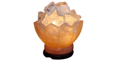Himalayan Salt Lamp - Carved - Zig Zag Abundance Bowl