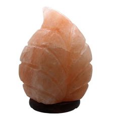 Himalayan Salt Lamp - Carved - Natural Leaf