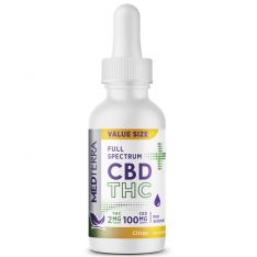 Medterra - Full Spectrum CBD + THC Tincture - 100mg CBD per mL - 60mL bottle