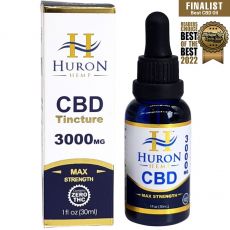Huron Hemp - Pure CBD Oil 3000mg - 0% THC
