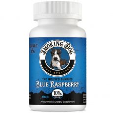 Smoking Dog - High Potency 1:1 Gummies - Blue Raspberry - 10mg CBD / 10mg THC per gummy