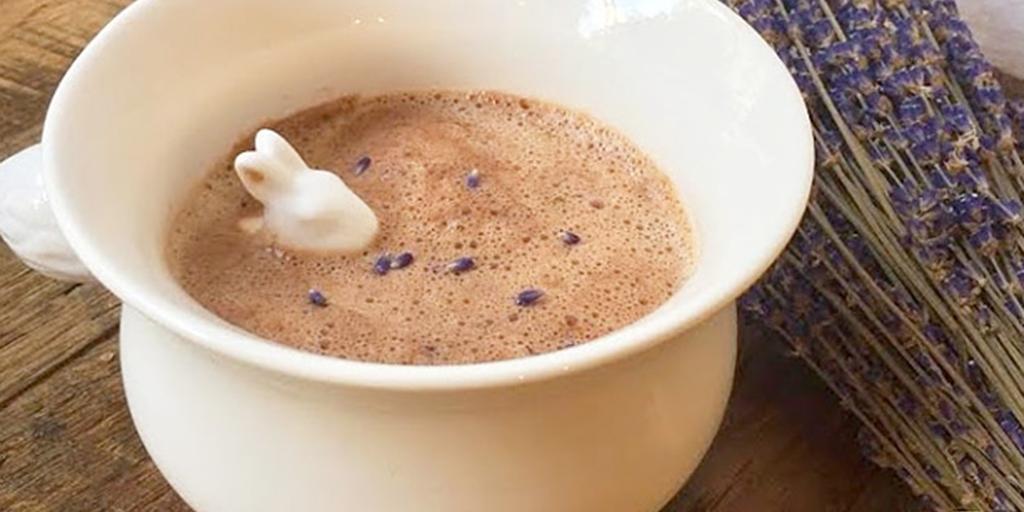 CBD Infused Lavender Hot Chocolate.  Calming, yet delicious!