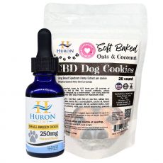 Huron Hemp - Dog CBD Oil & Cookies Bundle - Small Breed Under 25 lbs.