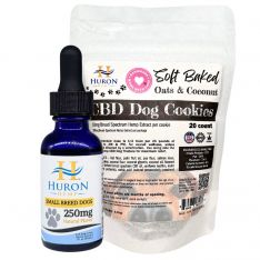 Huron Hemp - CBD Dog Bundle - 250mg Oil + 20 Count Chews