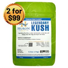 Huron Hemp - CBD Flower - Legendary Kush 0.5oz - Relaxing Effects